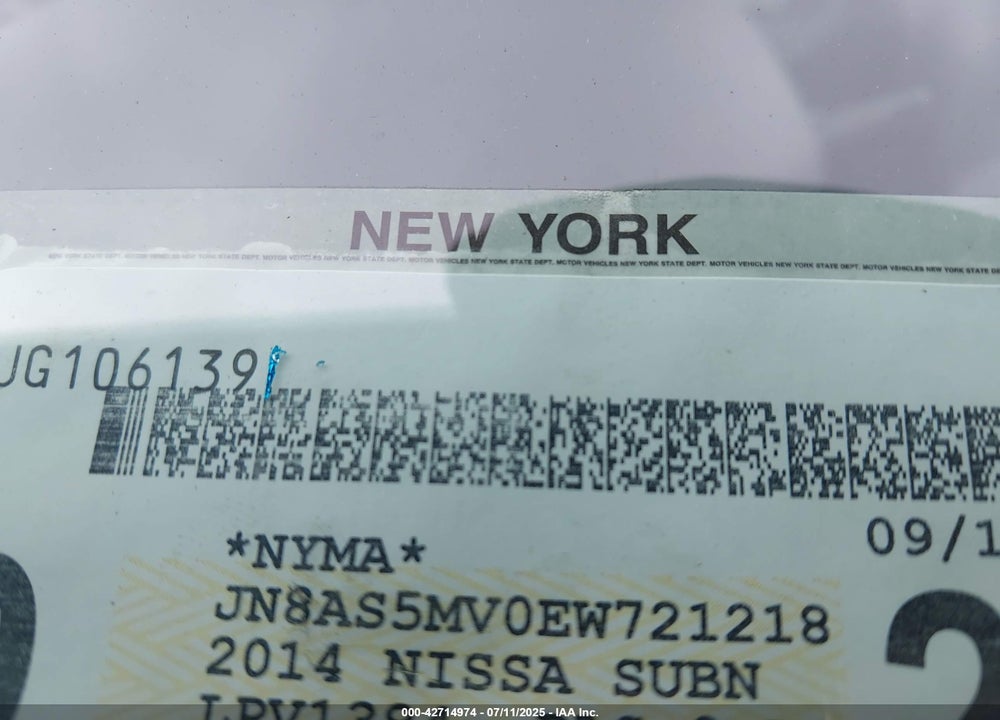 2014 NISSAN ROGUE SELECT VIN: JN8AS5MV0EW721218