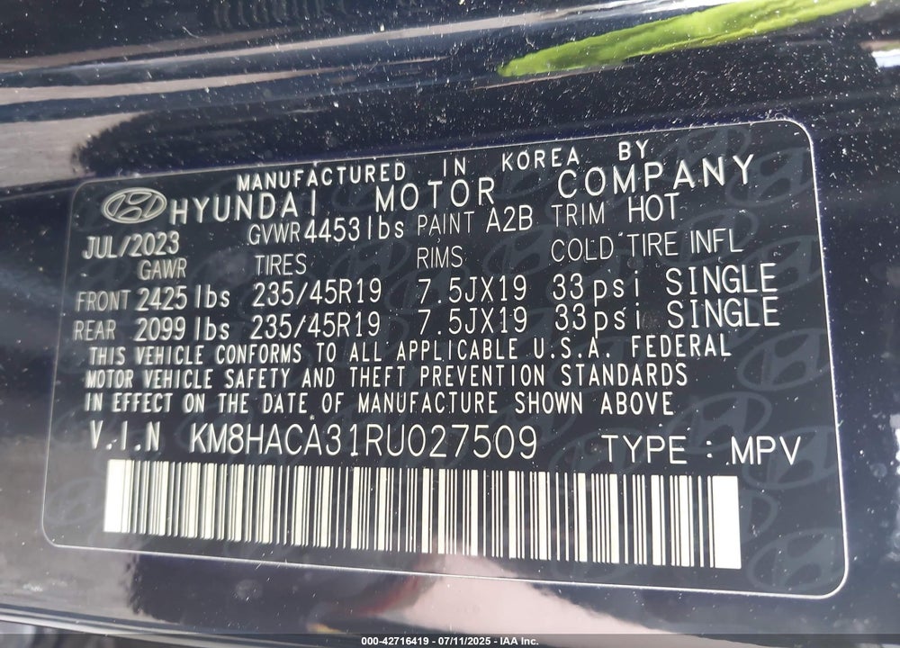 2024 HYUNDAI KONA N LINE VIN: KM8HACA31RU027509