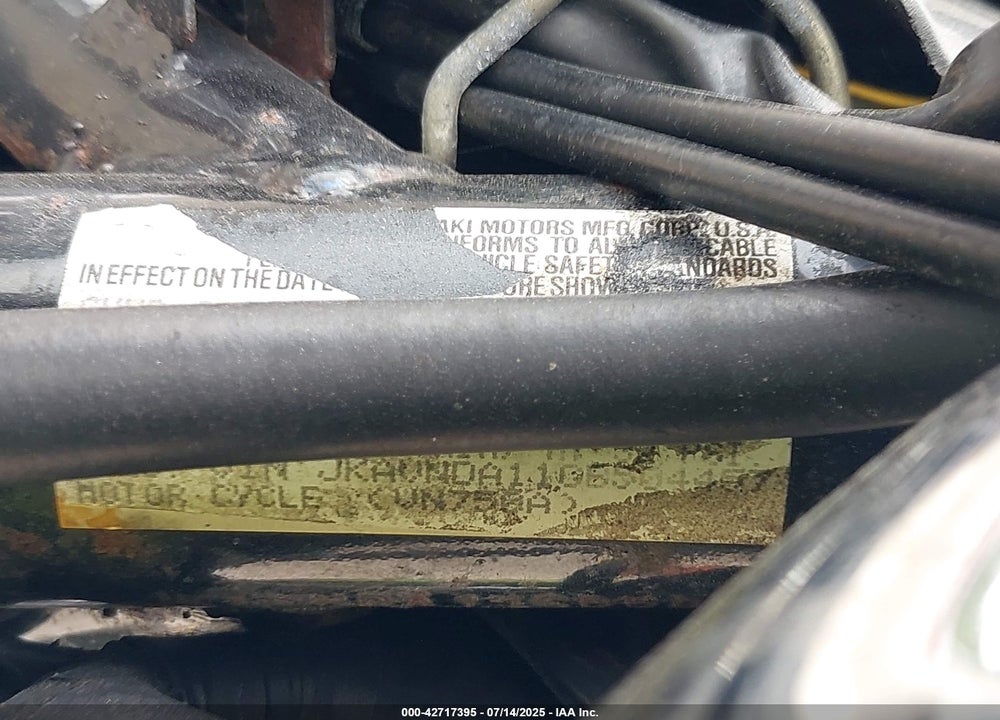 1986 KAWASAKI VN750 VIN: JKAVNDA11GB504457