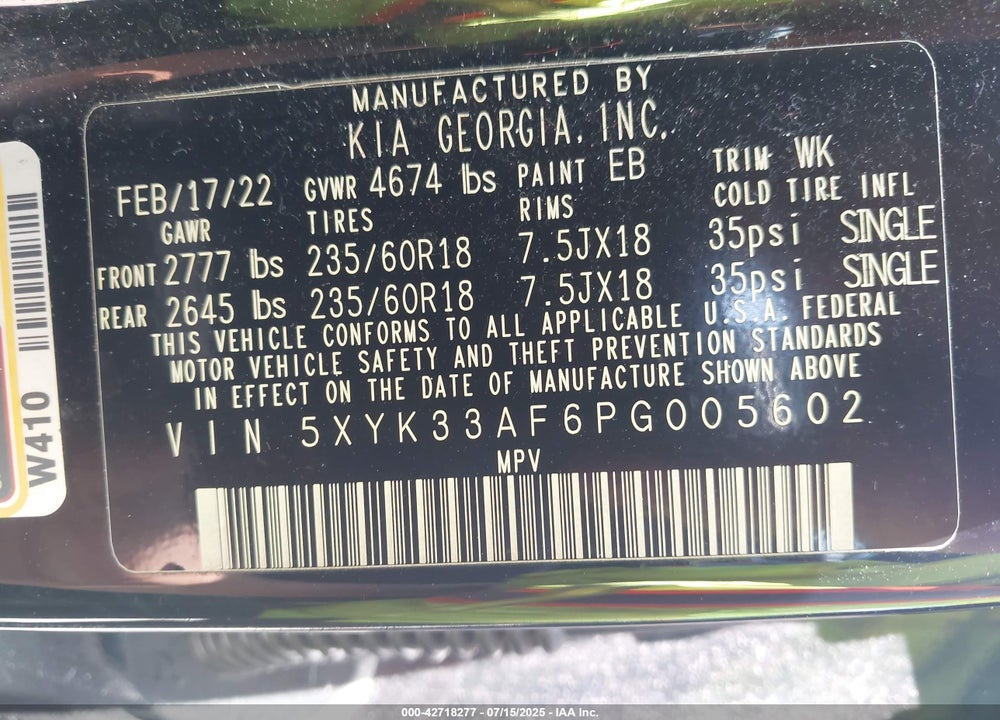 2023 KIA SPORTAGE EX VIN: 5XYK33AF6PG005602