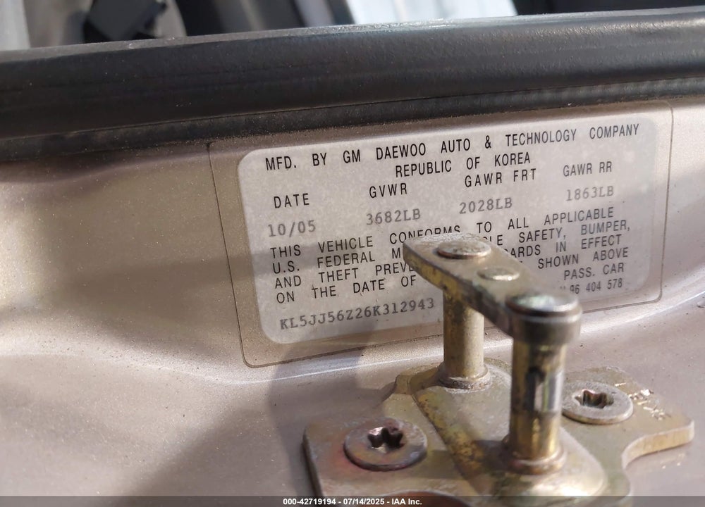 2006 SUZUKI FORENZA PREMIUM VIN: KL5JJ56Z26K312943