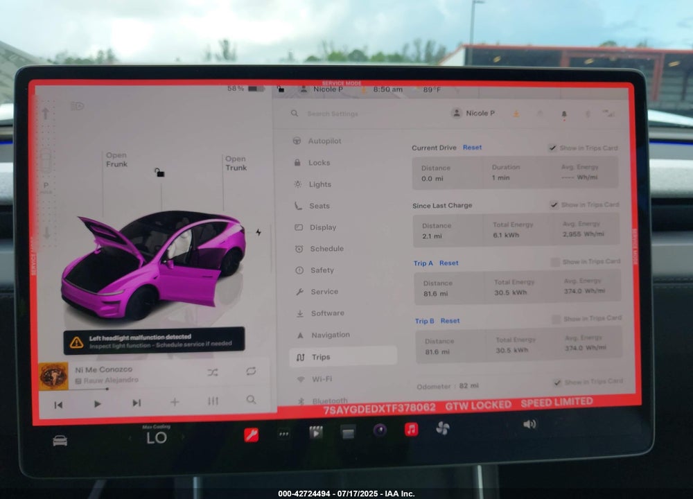 2026 TESLA MODEL Y LONG RANGE DUAL MOTOR ALL-WHEEL DRIVE VIN: 7SAYGDEDXTF378062
