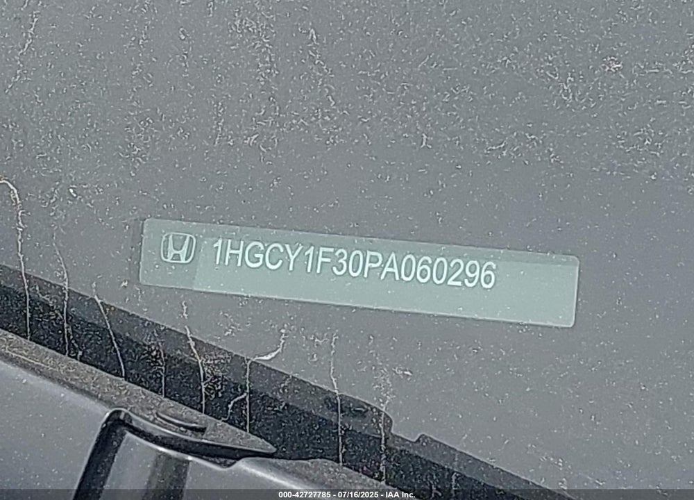 2023 HONDA ACCORD VIN: 1HGCY1F30PA060296