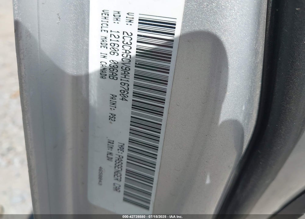 2010 CHRYSLER 300 VIN: 2C3CA5CV9AH167604