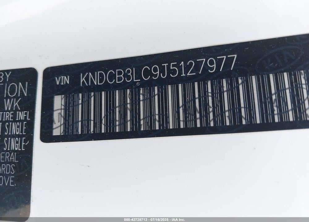 2018 KIA NIRO LX VIN: KNDCB3LC9J5127977