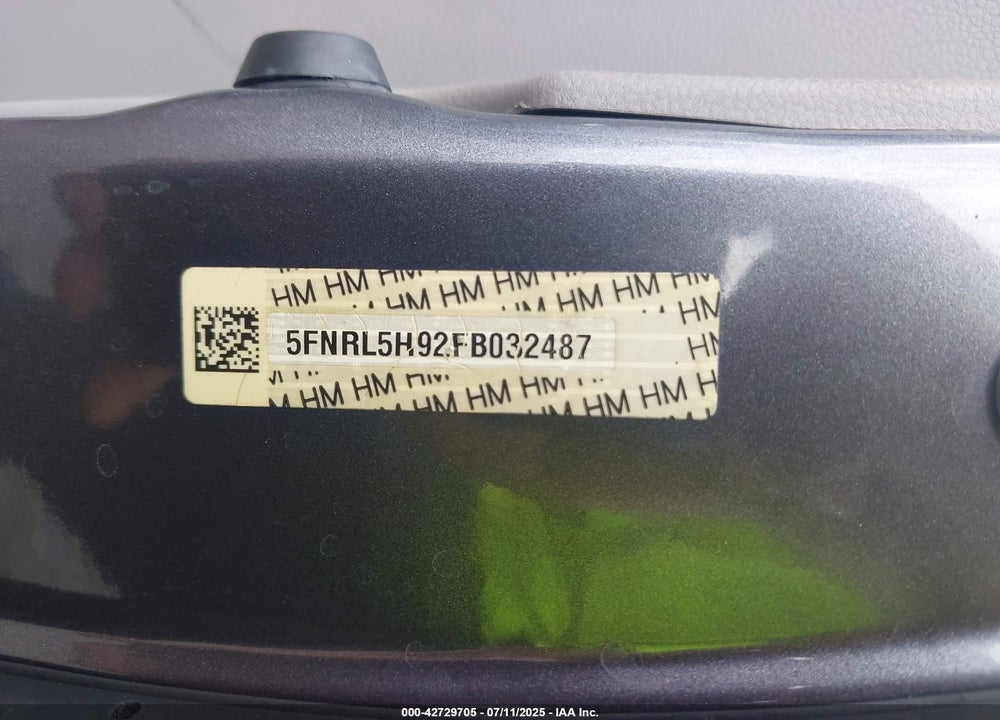 2015 HONDA ODYSSEY VIN: 5FNRL5H92FB032487
