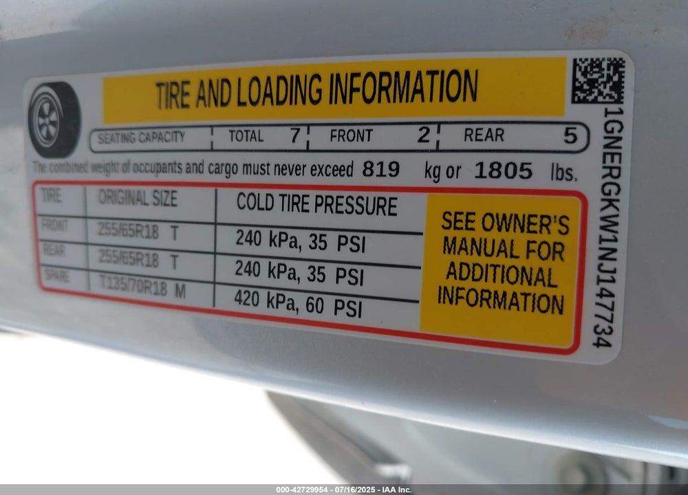 2022 CHEVROLET TRAVERSE FWD LT CLOTH VIN: 1GNERGKW1NJ147734