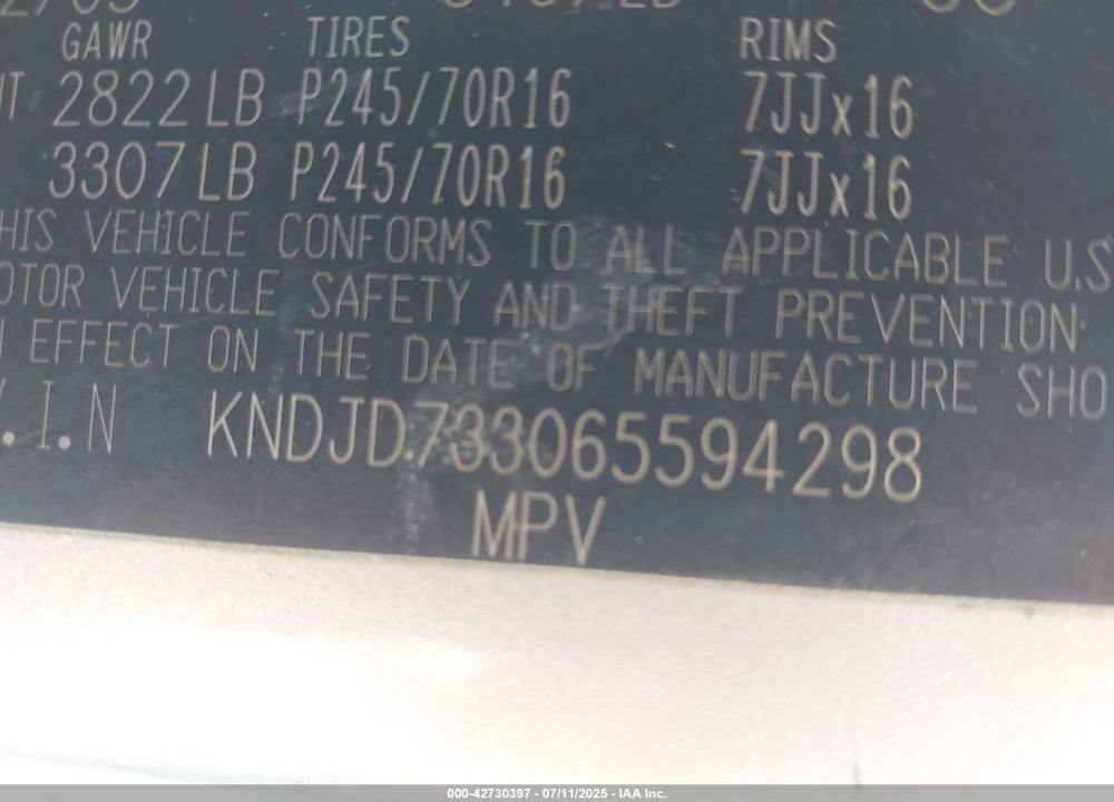 2006 KIA SORENTO EX/LX VIN: KNDJD733065594298