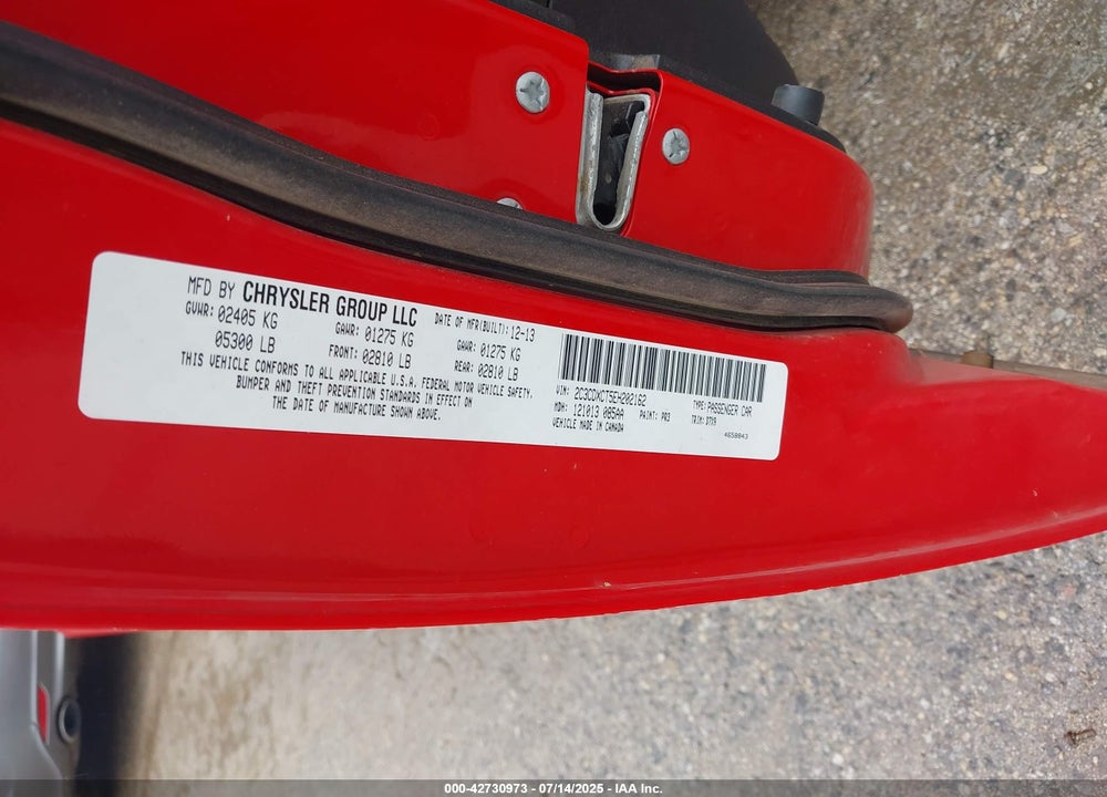 2014 DODGE CHARGER VIN: 2C3CDXCT5EH202162