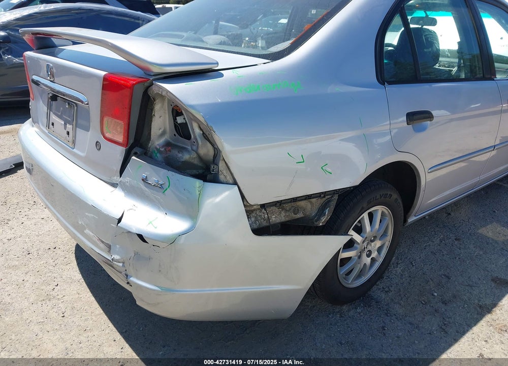 2001 HONDA CIVIC LX VIN: 1HGES16571L068774