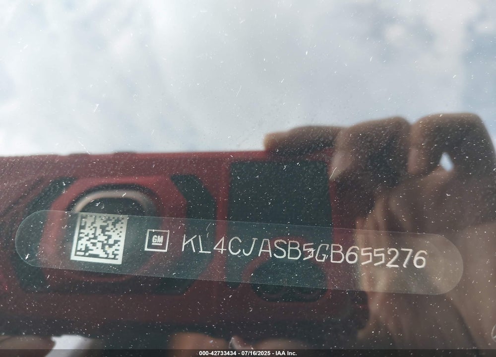 2016 BUICK ENCORE VIN: KL4CJASB5GB655276