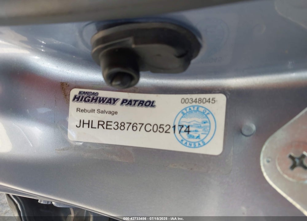 2007 HONDA CR-V EX-L VIN: JHLRE38767C052174