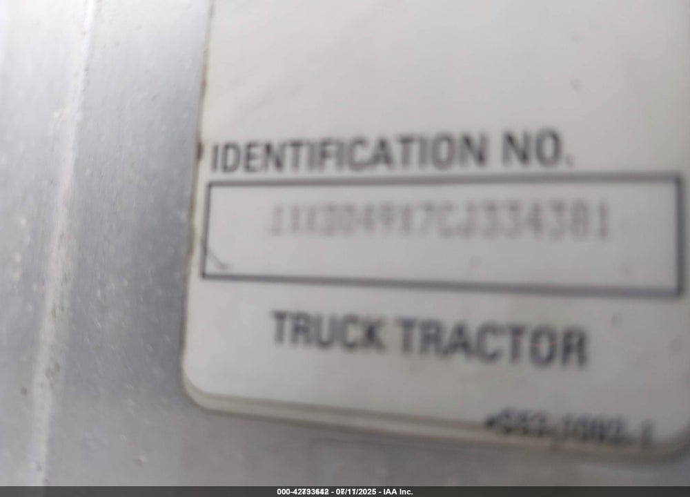 2012 KENWORTH CONSTRUCTION T800 VIN: 1XKDD49X7CJ334381