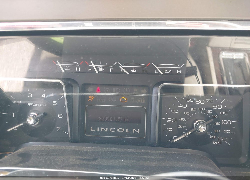2012 LINCOLN NAVIGATOR VIN: 5LMJJ2H5XCEL08449
