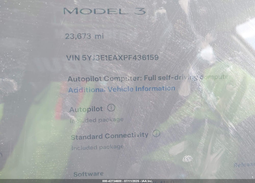2023 TESLA MODEL 3 VIN: 5YJ3E1EAXPF436159