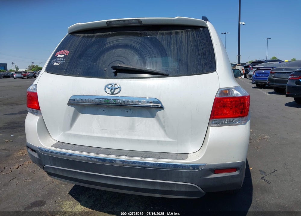 2013 TOYOTA HIGHLANDER VIN: 5TDZK3EH7DS128272