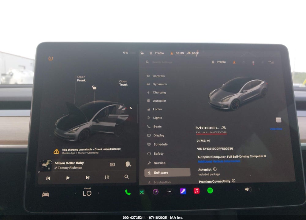 2023 TESLA MODEL 3 VIN: 5YJ3E1EC0PF590736