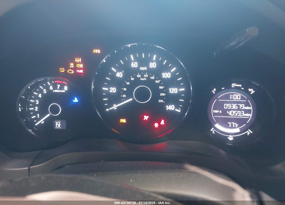 2019 HONDA HR-V VIN: 3CZRU6H11KG713560