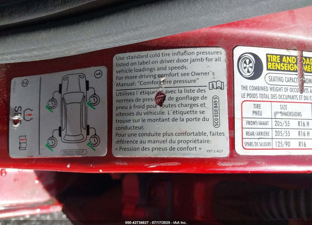 2017 VOLKSWAGEN JETTA VIN: 3VW2B7AJ2HM368253