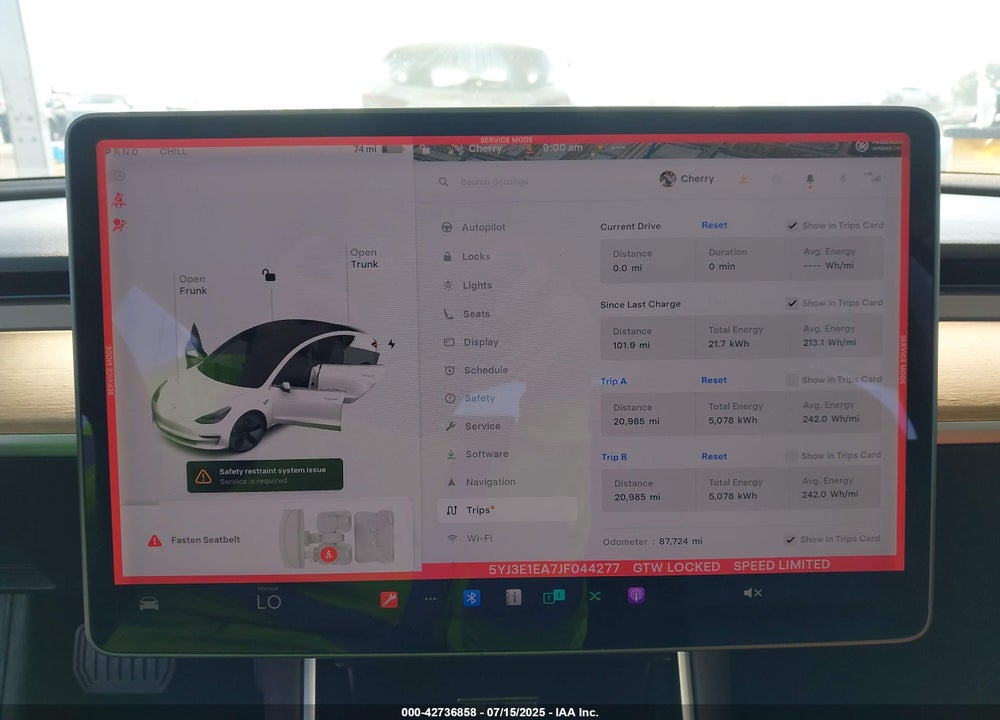 2018 TESLA MODEL 3 LONG RANGE/MID RANGE VIN: 5YJ3E1EA7JF044277