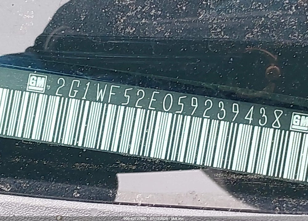 2005 CHEVROLET IMPALA VIN: 2G1WF52E059239438