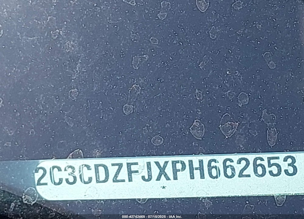 2023 DODGE CHALLENGER VIN: 2C3CDZFJXPH662653