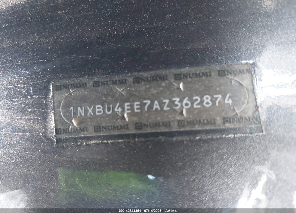 2010 TOYOTA COROLLA VIN: 1NXBU4EE7AZ362874