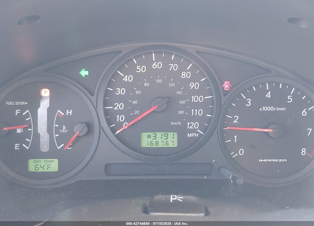 2007 SUBARU IMPREZA VIN: JF1GD61637H506075