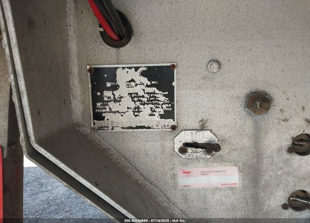 2000 MAC TRAILER MFG TRAILER VIN: 5MADN4222YC003056