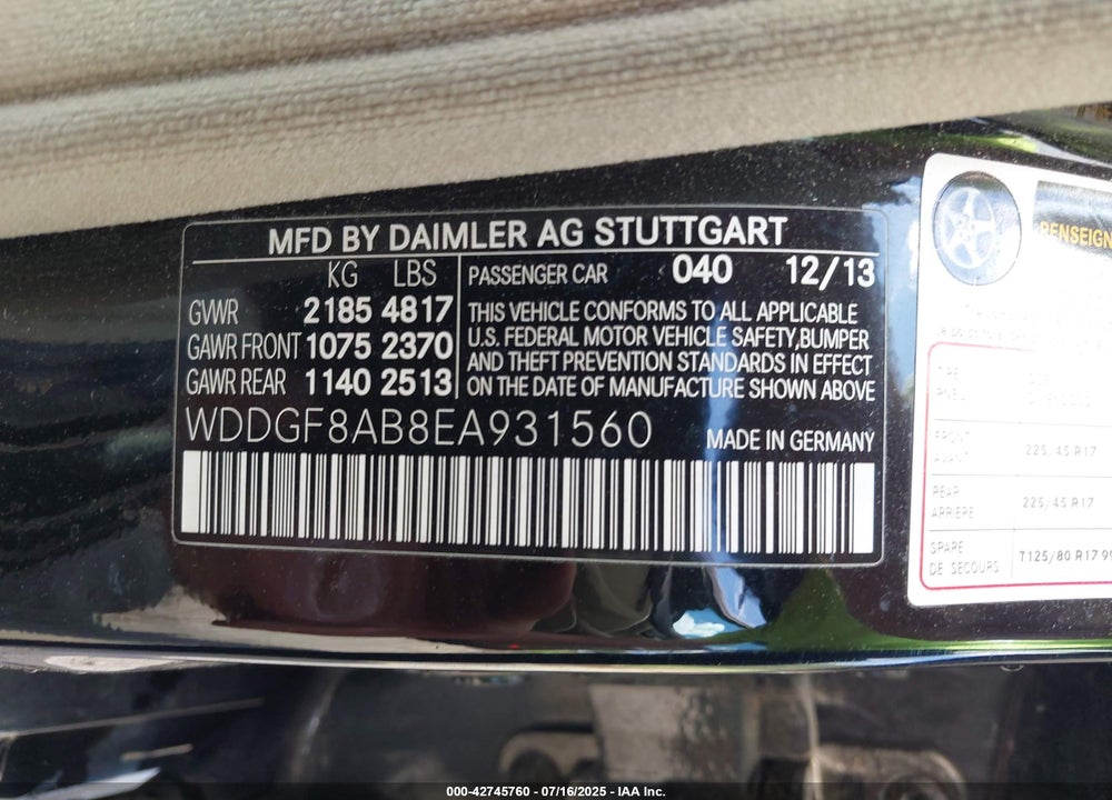 2014 MERCEDES-BENZ C 300 LUXURY 4MATIC/SPORT 4MATIC VIN: WDDGF8AB8EA931560
