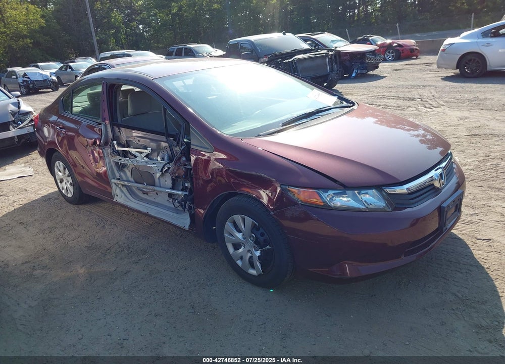 2012 HONDA CIVIC LX VIN: 19XFB2F58CE330161