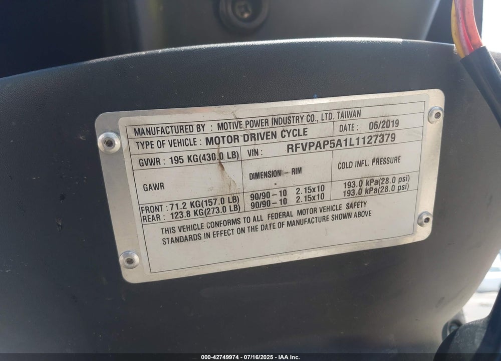 2020 GENUINE SCOOTER CO. BUDDY 50 VIN: RFVPAP5A1L1127379