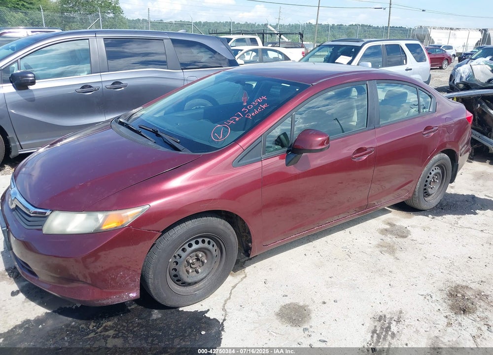 2012 HONDA CIVIC VIN: 2HGFB2F57CH542510