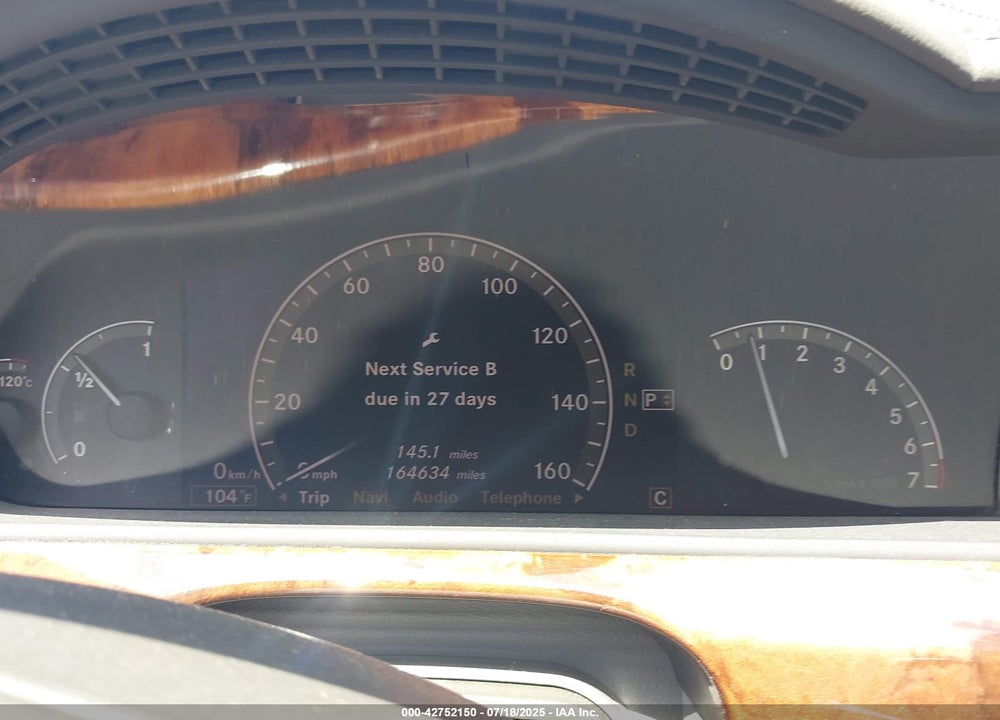 2007 MERCEDES-BENZ S CLASS VIN: WDDNG71X47A113692