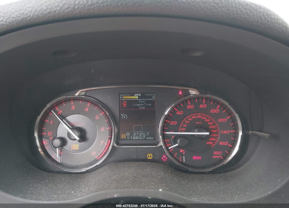 2016 SUBARU WRX VIN: JF1VA1L60G9803492