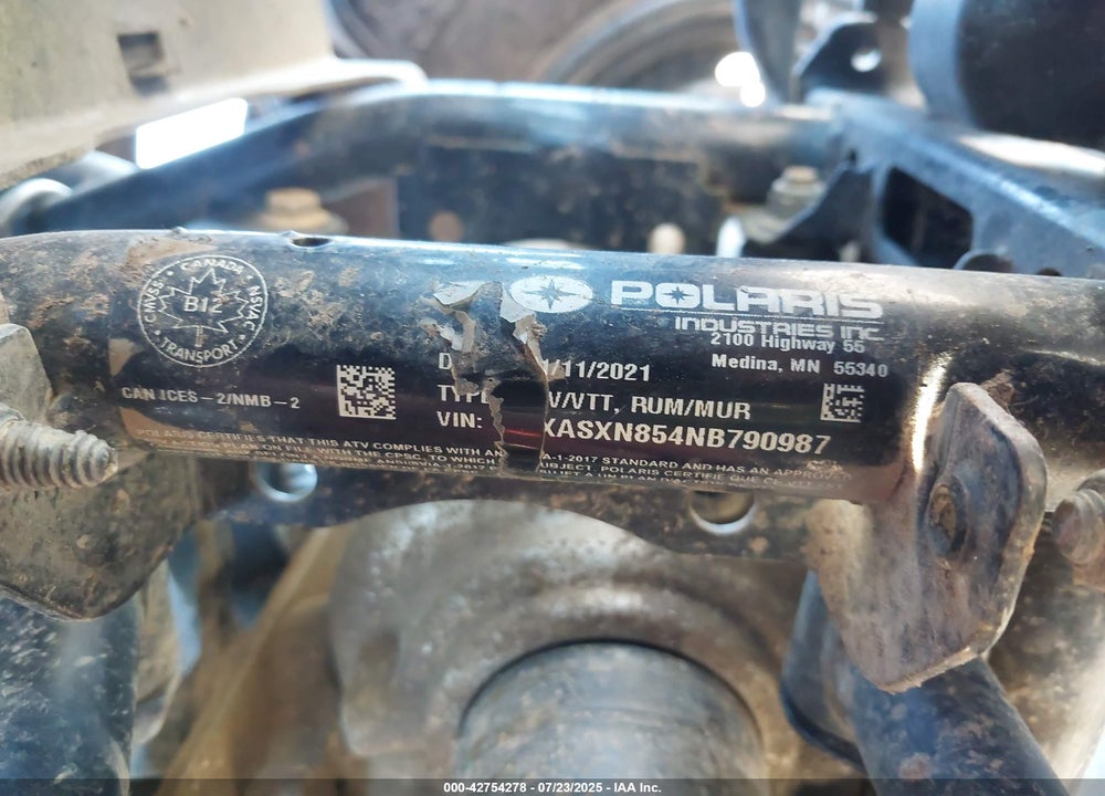 2022 POLARIS SPORTSMAN 850 HIGH LIFTER EDITION VIN: 4XASXN854NB790987