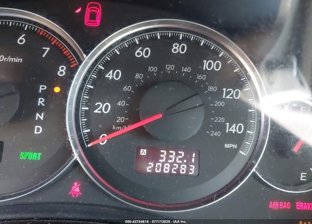 2008 SUBARU OUTBACK VIN: 4S4BP62C087308301