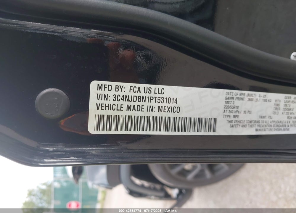 2023 JEEP COMPASS VIN: 3C4NJDBN1PT531014