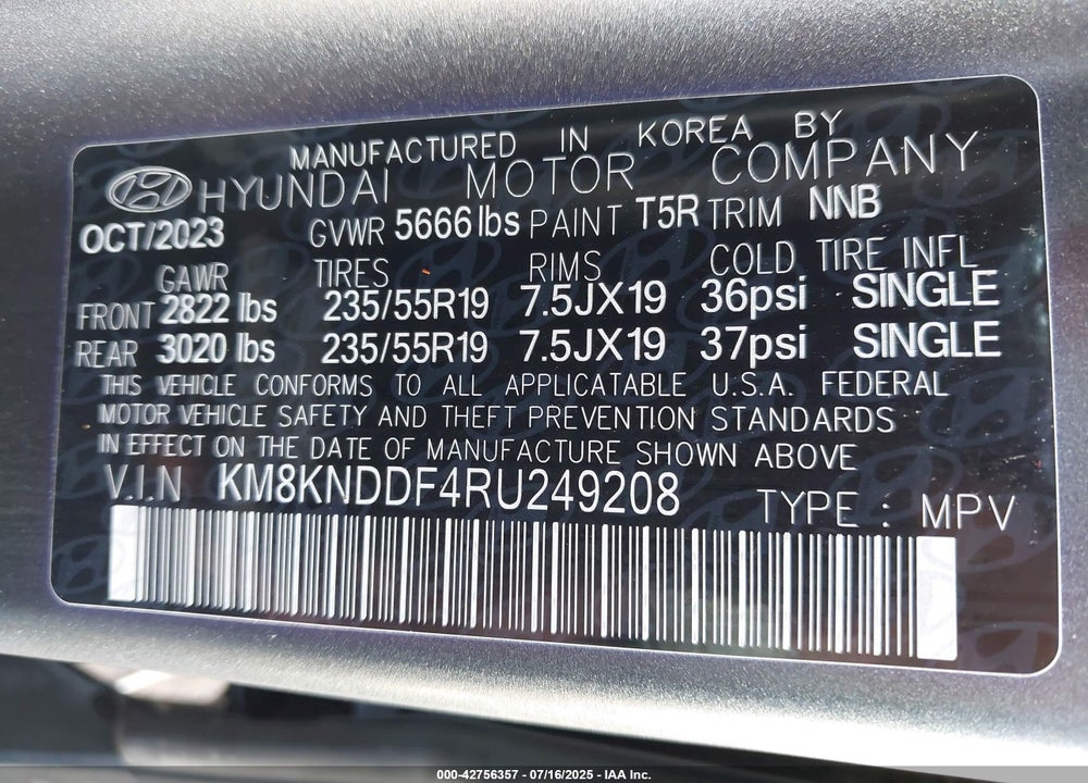 2024 HYUNDAI IONIQ 5 VIN: KM8KNDDF4RU249208