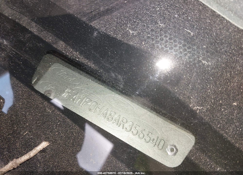 2010 FORD FUSION VIN: 3FAHP0HA8AR356540