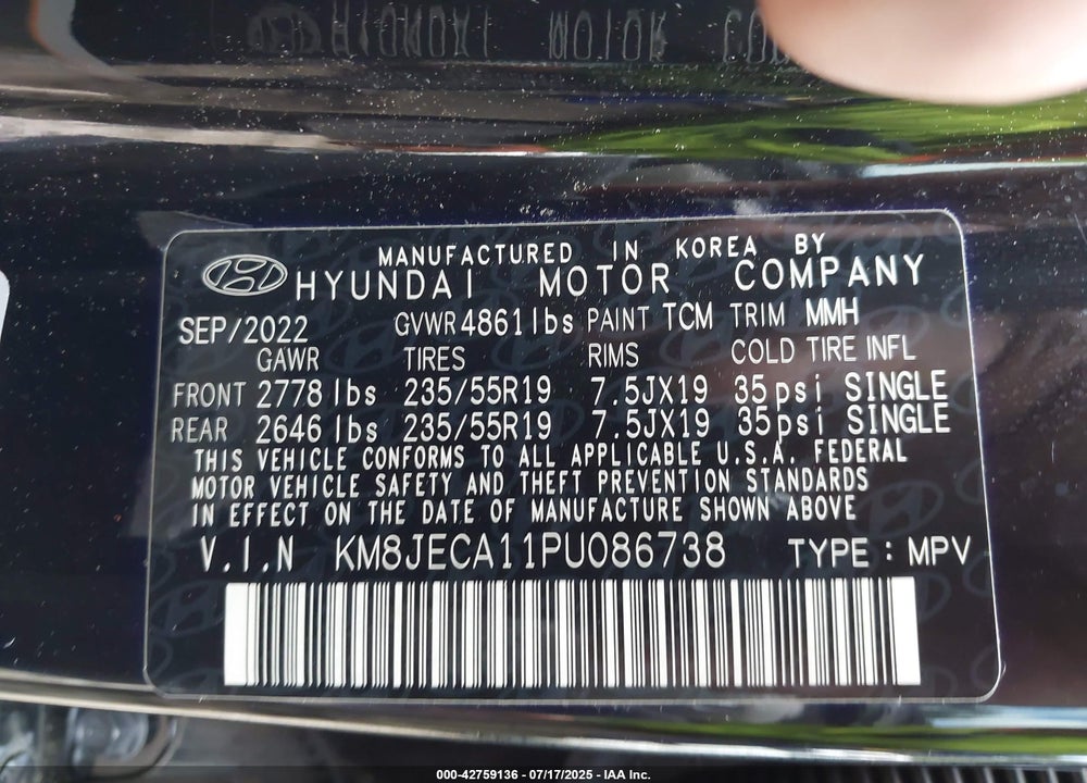2023 HYUNDAI TUCSON HYBRID VIN: KM8JECA11PU086738