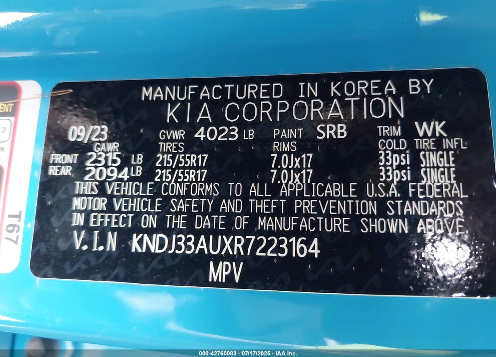 2024 KIA SOUL VIN: KNDJ33AUXR7223164