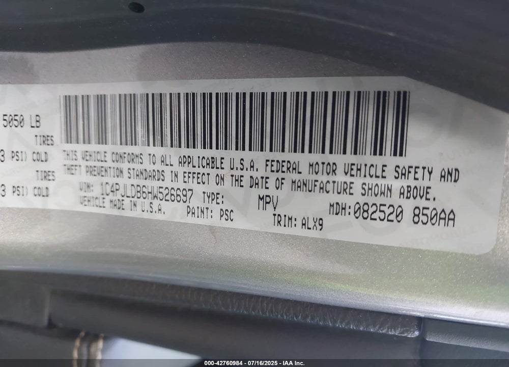 2017 JEEP CHEROKEE VIN: 1C4PJLDB6HW526697