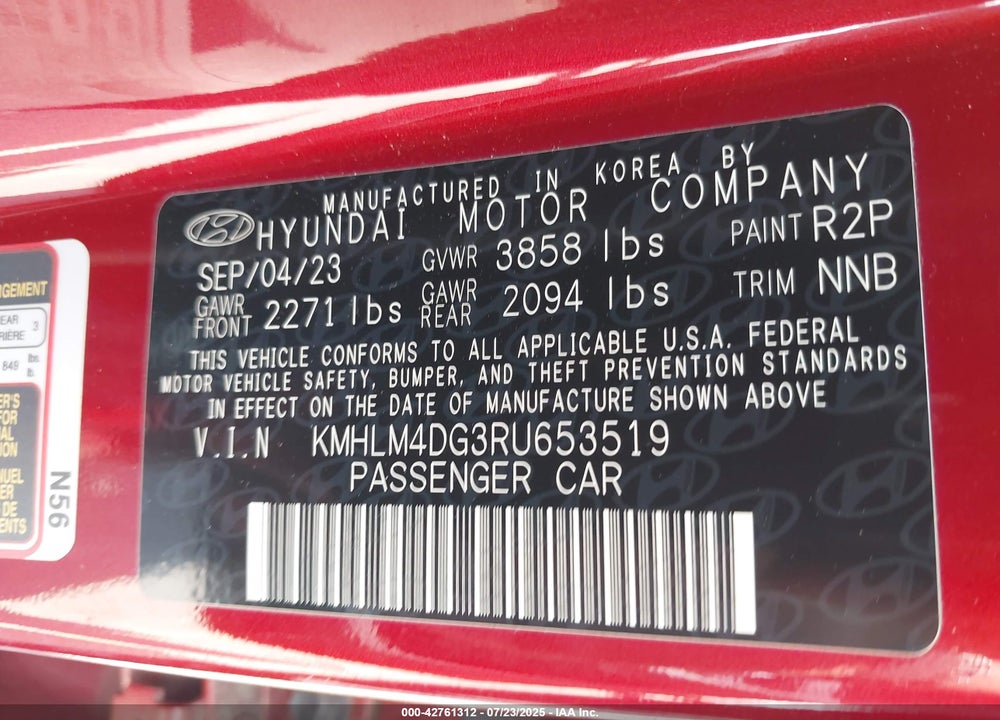 2024 HYUNDAI ELANTRA VIN: KMHLM4DG3RU653519