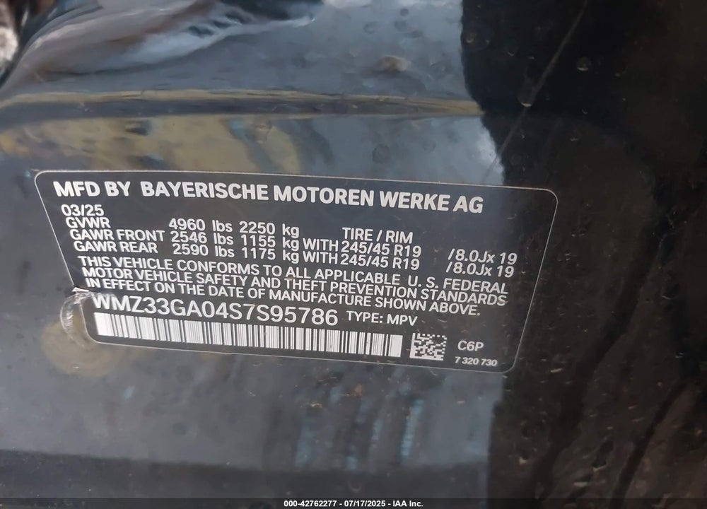 2025 MINI COUNTRYMAN JOHN COOPER WORKS VIN: WMZ33GA04S7S95786