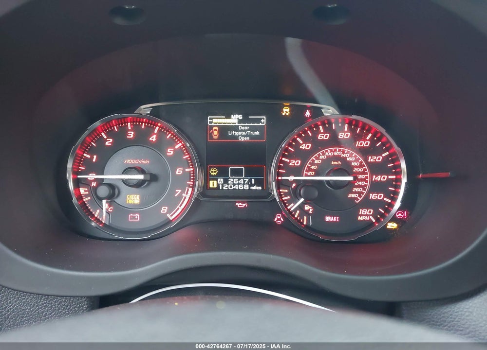 2016 SUBARU WRX VIN: JF1VA1E61G9822789