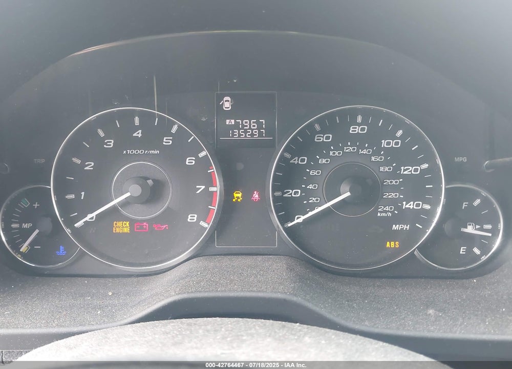 2012 SUBARU LEGACY VIN: 4S3BMAG68C1027538