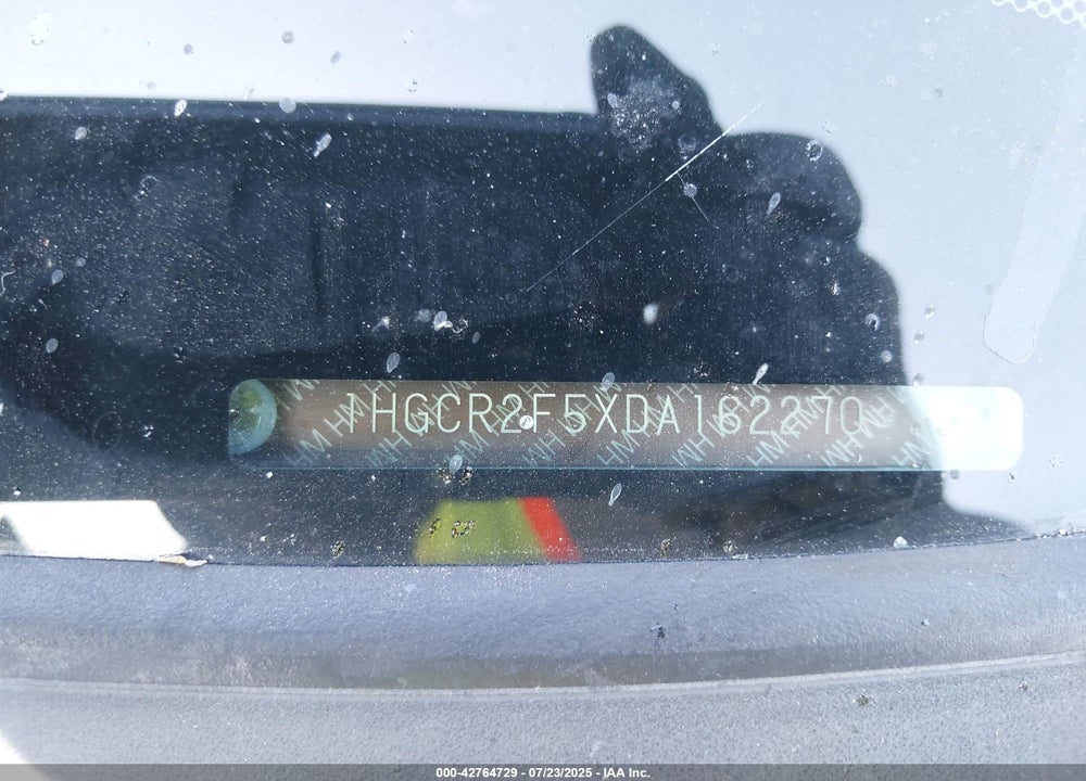 2013 HONDA ACCORD VIN: 1HGCR2F5XDA162270