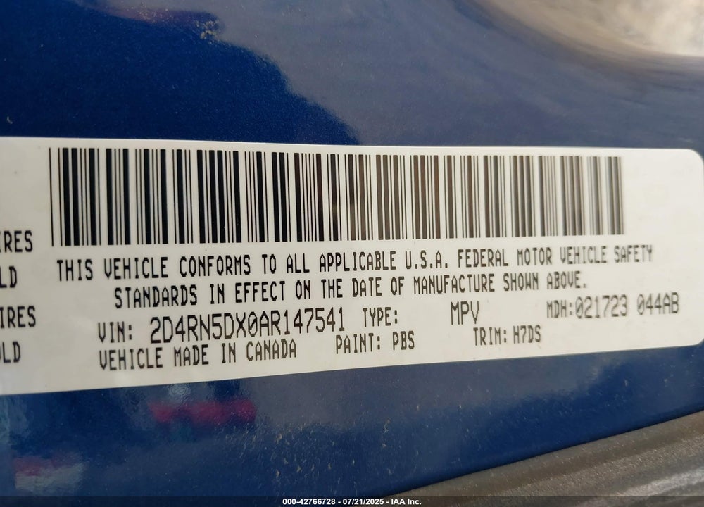 2010 DODGE GRAND CARAVAN SXT VIN: 2D4RN5DX0AR147541