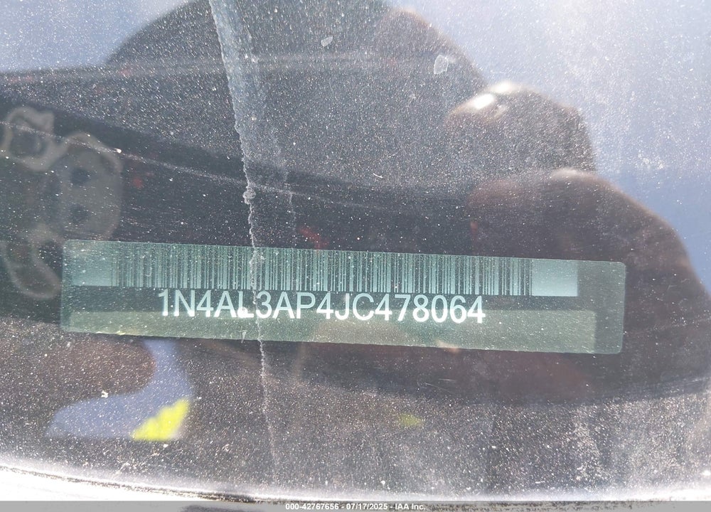 2018 NISSAN ALTIMA VIN: 1N4AL3AP4JC478064